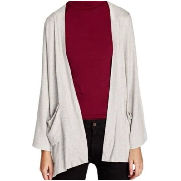✨Zara Grey Open Front Oversized Slouchy Knit Kimono Style Sz Small Cardigan✨ - Picture 3 of 13